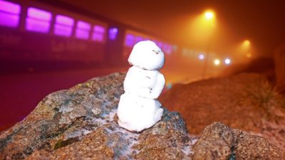 Erster Schnee des Winters auf dem Brocken